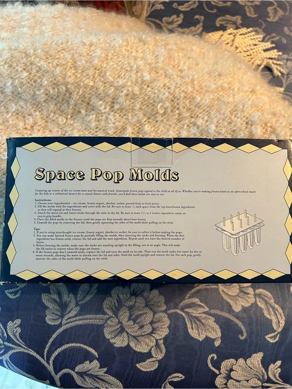 Williams-Sonoma Blue and Cream Space Pop Molds Box